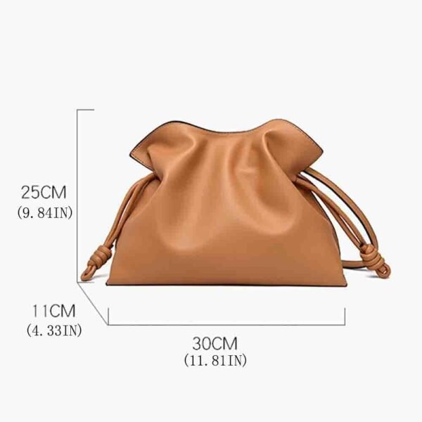 Women's versatile crossbody bag with cloud drawstring pleated bucket bag, fashionable PU leather bag for women