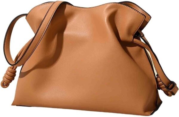 Women's versatile crossbody bag with cloud drawstring pleated bucket bag, fashionable PU leather bag for women