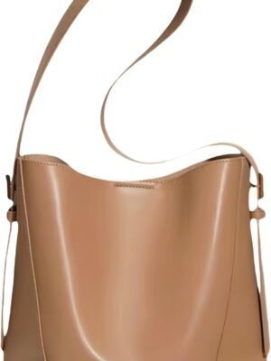 Women's bucket bag premium leather shoulder bag, crossbody bag extended shoulder strap upgraded to 5 adjustable levels