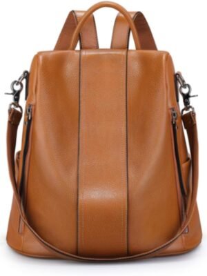 Leather Backpack Purses for Women Antitheft Soft Rucksack Ladies Shoulder Bag Medium