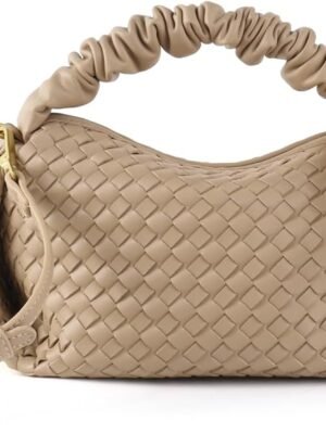 Woven Handbag for Women, Woven Crossbody Bags for Women,  Ladies  Bag Bucket Purse Faux Leather