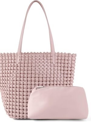 Woven Bag for Women  Leather Tote Bag Large Summer Beach Travel Handbag and Clutch Retro Handmade Shoulder Bag