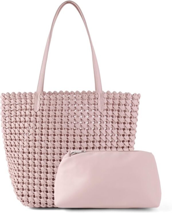Woven Bag for Women Leather Tote Bag Large Summer Beach Travel Handbag and Clutch Retro Handmade Shoulder Bag