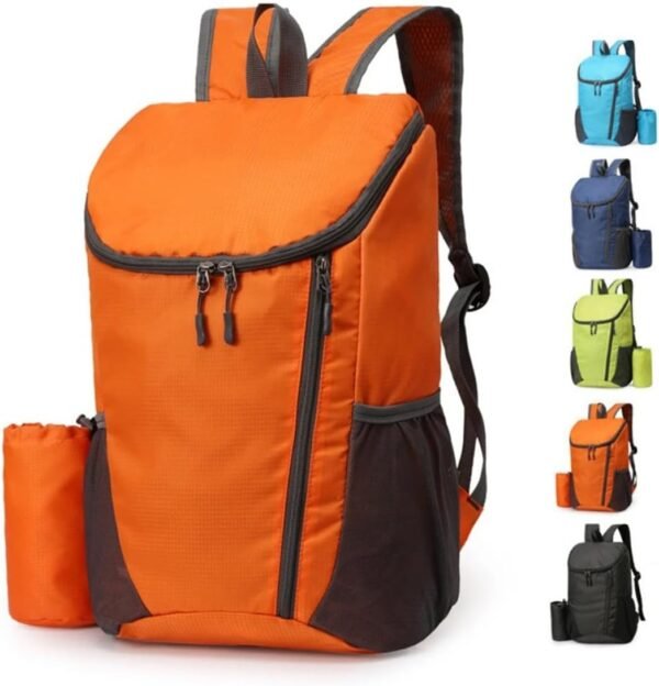 Portable Foldable Backpack Folding Mountaineering Bag, Ultralight Outdoor Cycling Rucksack, Travel Hiking Knapsack (Orange)