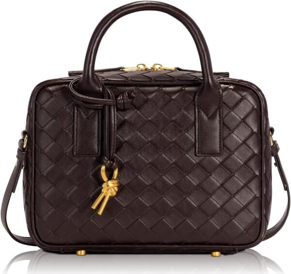Woven Bag for Women Top Handle Satchel Handbag Crossbody Bag PU Leather Shoulder Bag Woven Purses for Women