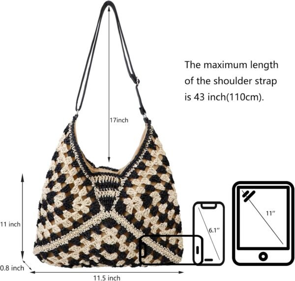 Straw Purses for Women 2024 Summer Purses Large Straw Beach Bag Woven Tote Bag Purse Shoulder Handbags