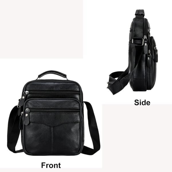 Small Leather Crossbody Messenger Shoulder Bag for Men Women Work Business Adjustable Strap