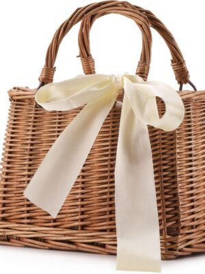 Straw Beach Bags For Women Summer Clutch Rattan Woven Wicker Purse Crochet Tote