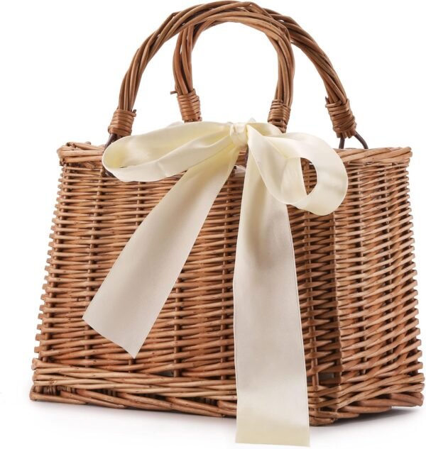 Straw Beach Bags For Women Summer Clutch Rattan Woven Wicker Purse Crochet Tote