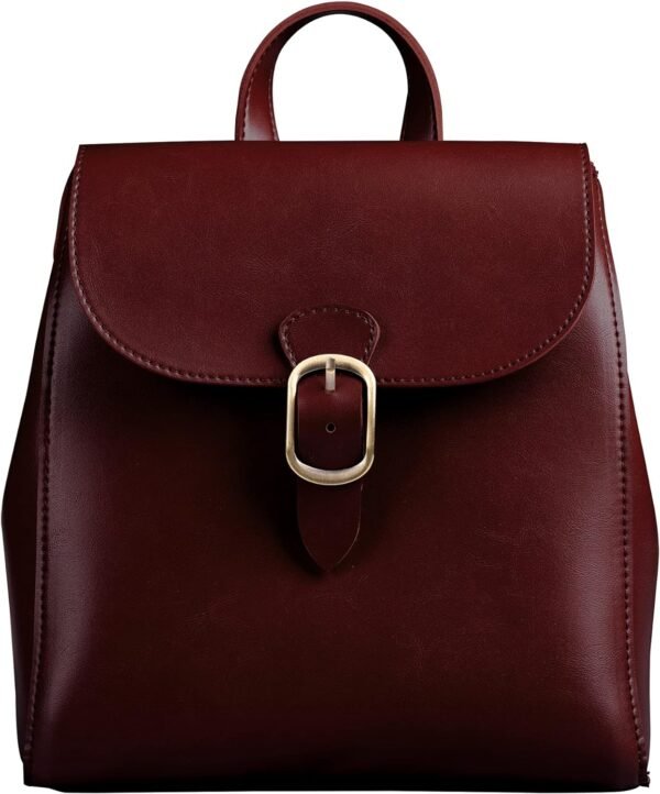 Simple  Leather Flap 3 Way Convertible Backpack For Women Classic Vintage Faux Leather Fashion Daypack (Red)