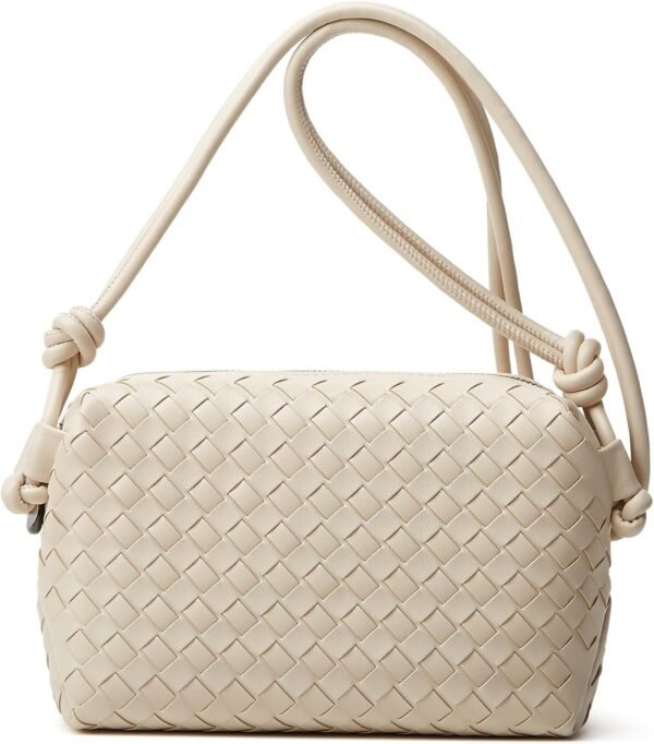 Woven Crossbody Bags for Women Trendy: Leather Purse for Daily Use - Small Crossbody Purse for Travel