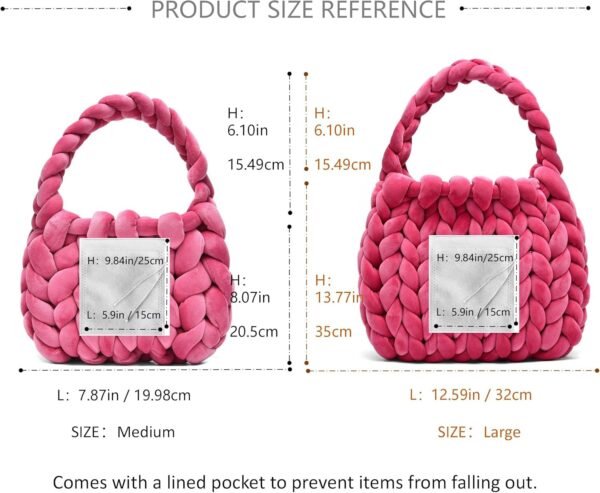 Handwoven Tote Bags for Women Chunky Yarn Knit Shoulder Bag Handmade Braided Purse